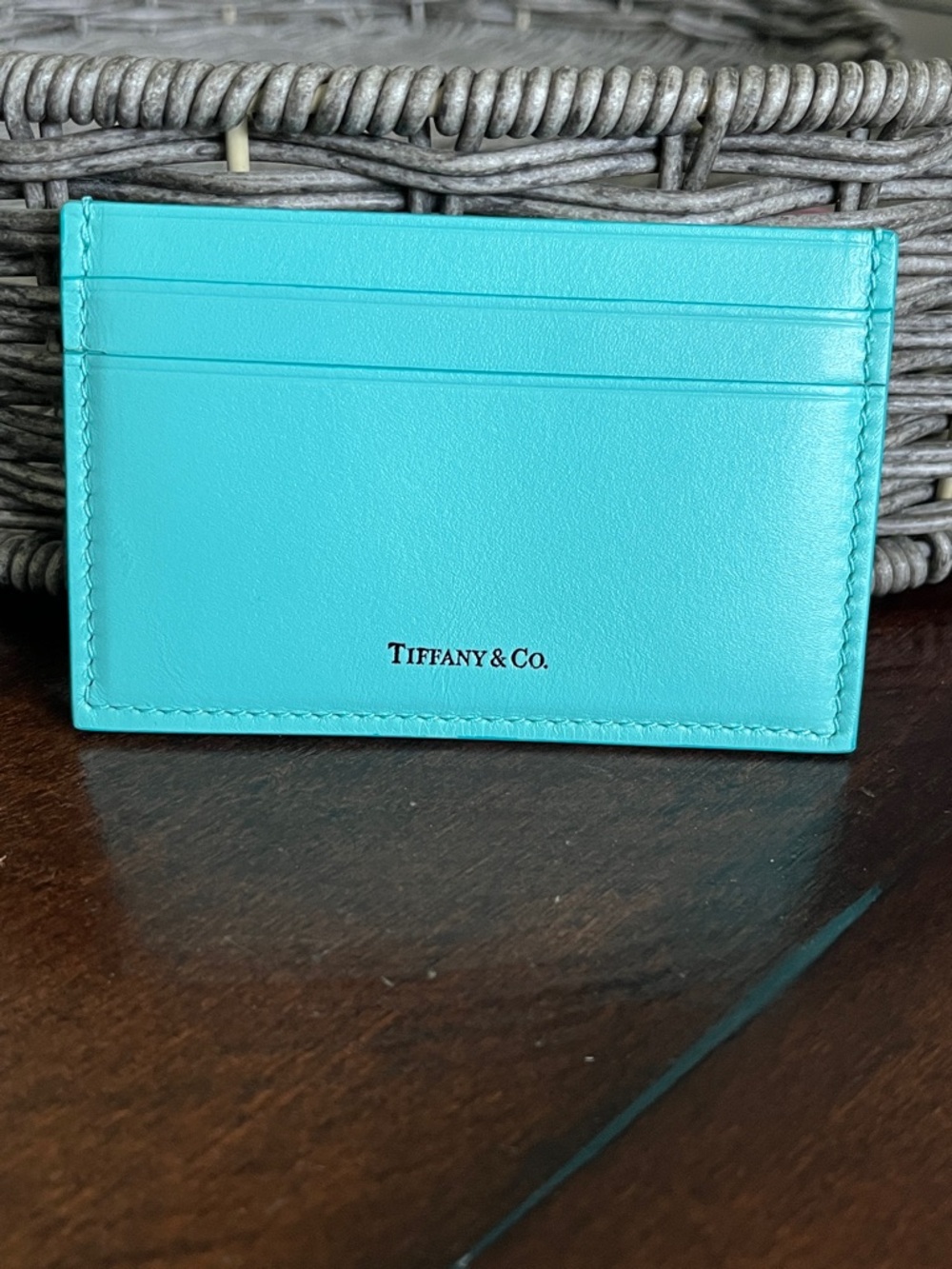 Tiffany & Co. Card Holder and Soft Pouch in Tiffany Blue